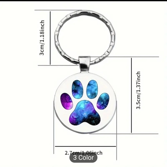 New galaxy dog paw print keychain - Picture 4 of 5